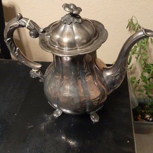 Vintage COHR EPNS Denmark Tea Kettle With Daisy Finial and Monogram